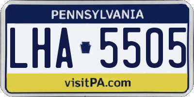 PA license plate LHA5505