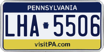 PA license plate LHA5506