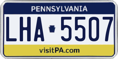 PA license plate LHA5507