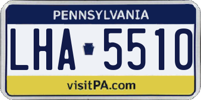 PA license plate LHA5510