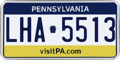 PA license plate LHA5513