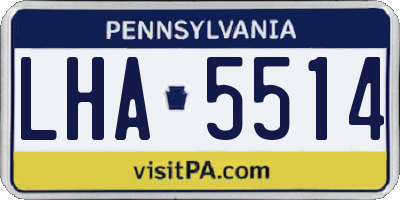 PA license plate LHA5514