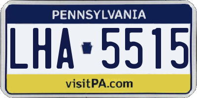 PA license plate LHA5515