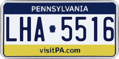 PA license plate LHA5516