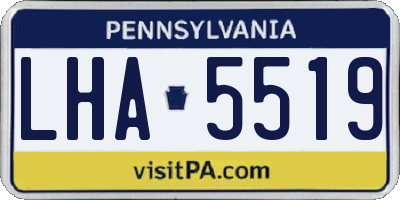 PA license plate LHA5519