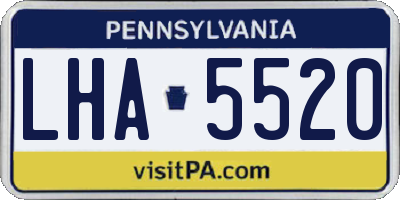 PA license plate LHA5520