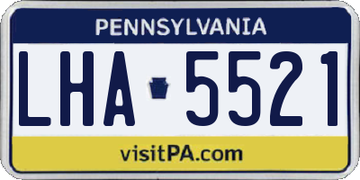 PA license plate LHA5521