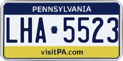 PA license plate LHA5523
