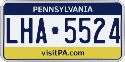 PA license plate LHA5524