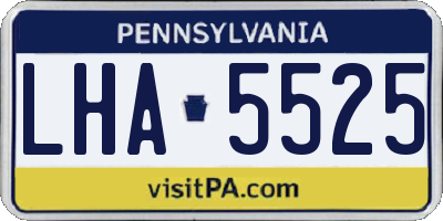 PA license plate LHA5525