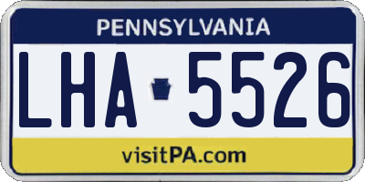 PA license plate LHA5526