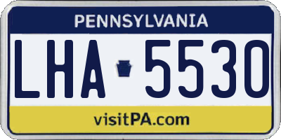 PA license plate LHA5530