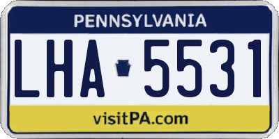 PA license plate LHA5531