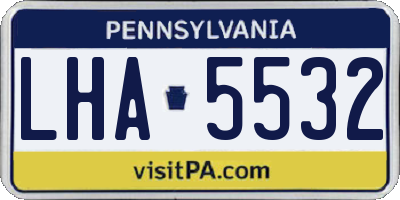 PA license plate LHA5532