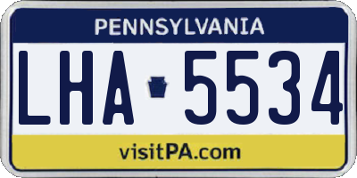 PA license plate LHA5534