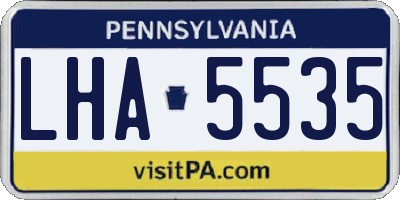 PA license plate LHA5535