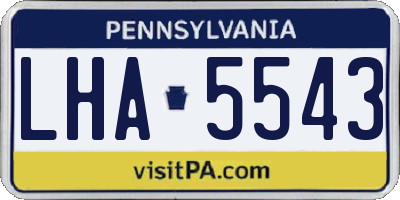 PA license plate LHA5543