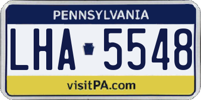 PA license plate LHA5548