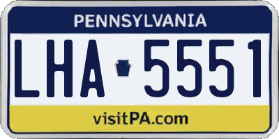 PA license plate LHA5551