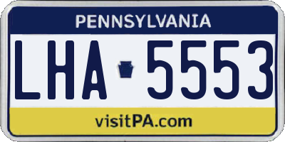 PA license plate LHA5553