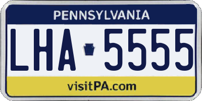 PA license plate LHA5555