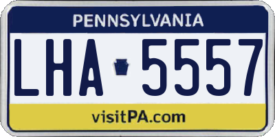 PA license plate LHA5557