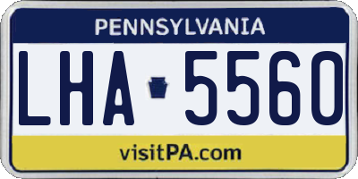 PA license plate LHA5560