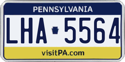 PA license plate LHA5564