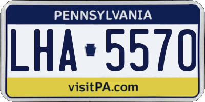 PA license plate LHA5570