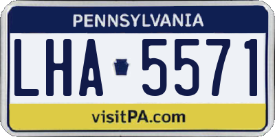PA license plate LHA5571