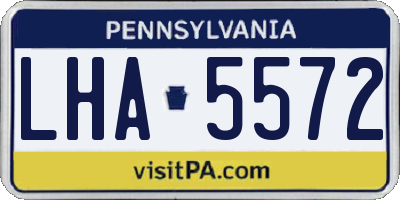 PA license plate LHA5572