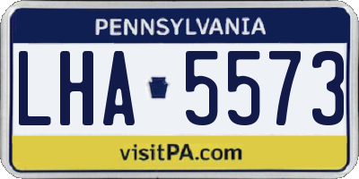 PA license plate LHA5573