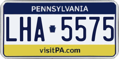 PA license plate LHA5575