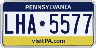 PA license plate LHA5577