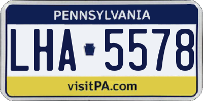 PA license plate LHA5578