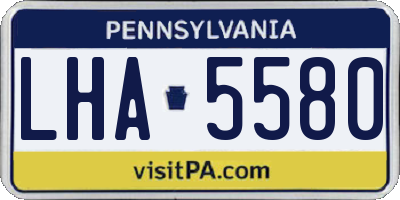 PA license plate LHA5580