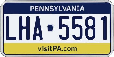 PA license plate LHA5581