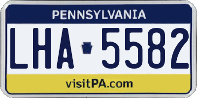 PA license plate LHA5582