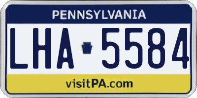 PA license plate LHA5584