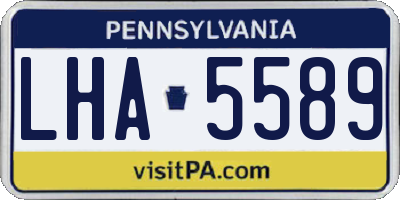 PA license plate LHA5589