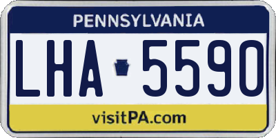 PA license plate LHA5590