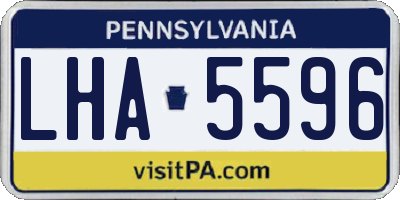 PA license plate LHA5596