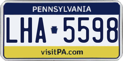 PA license plate LHA5598
