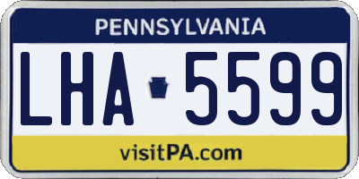 PA license plate LHA5599