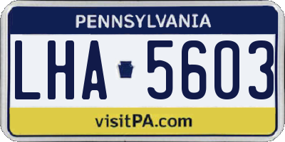 PA license plate LHA5603
