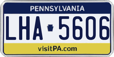 PA license plate LHA5606