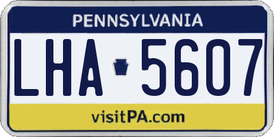 PA license plate LHA5607