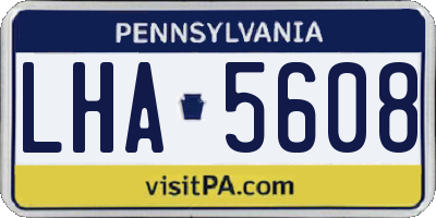 PA license plate LHA5608