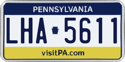 PA license plate LHA5611