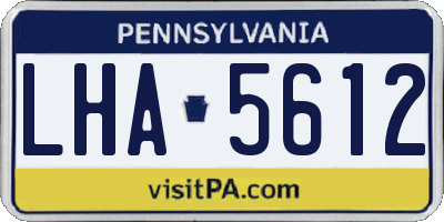 PA license plate LHA5612